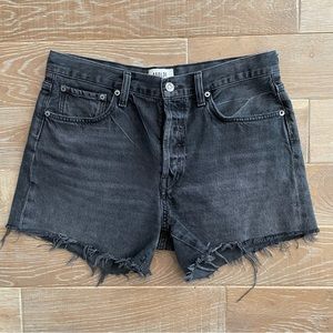 AGOLDE High Rise Black Denim Jean Shorts